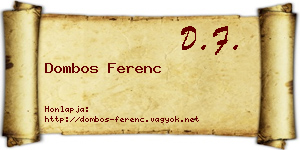 Dombos Ferenc névjegykártya